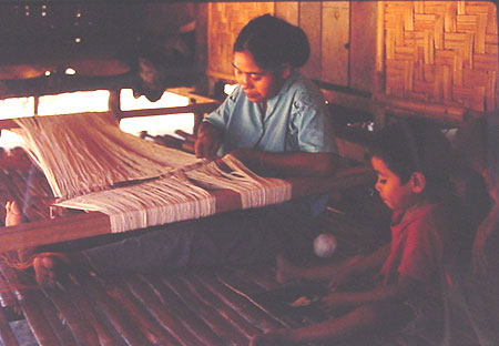 Sumbanese Woman Weaving