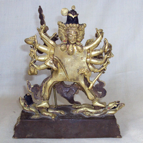 ANTIQUE MID 20THC GILDED CHAKRASAMVARA STATUE TIBET  