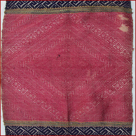 ANTIQUE HANDWOVEN SILK PHA CHET SHOULDER CLOTH LAOS  