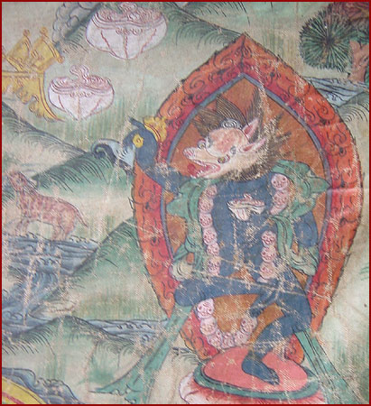 ANTIQUE 19THC THANKA GURU RIMPOCHE MANY DEITIES TIBET  